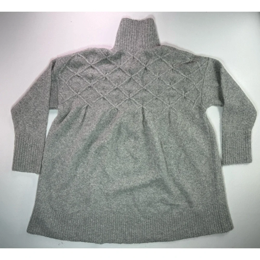 Free People Jaci‎ Sweater Dress XS Gray Mock Neck Babydoll Wool Blend